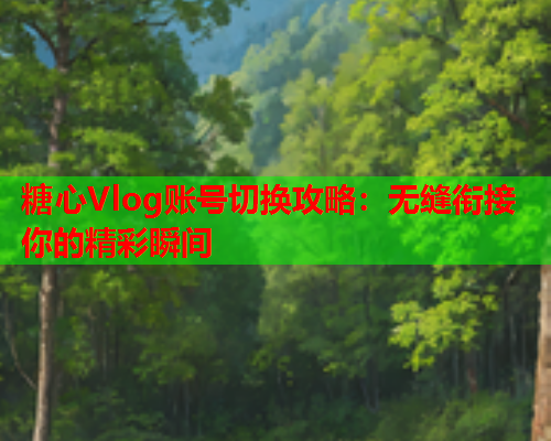 糖心Vlog账号切换攻略:无缝衔接你的精彩瞬间 糖心Vlog账号切换攻略:无缝衔接你的精彩瞬间